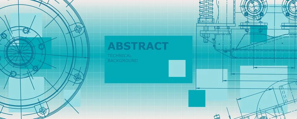 Mechanical engineering drawing. Engineering technological wallpaper Stock Illustration