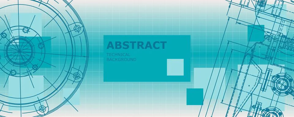 Mechanical engineering drawing. Engineering technological wallpaper Stock Illustration