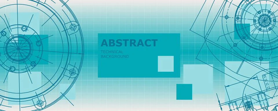 Mechanical engineering drawing. Engineering technological wallpaper Stock Illustration