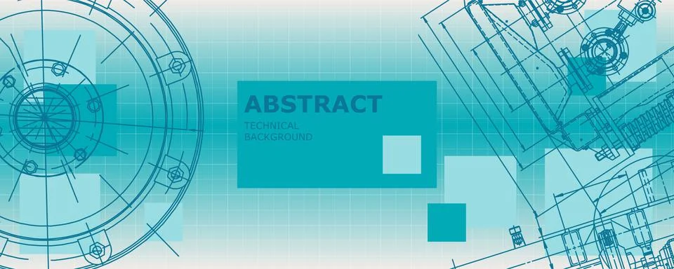 Mechanical engineering drawing. Engineering technological wallpaper Stock Illustration