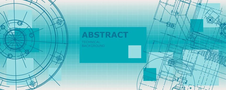 Mechanical engineering drawing. Engineering technological wallpaper Stock Illustration
