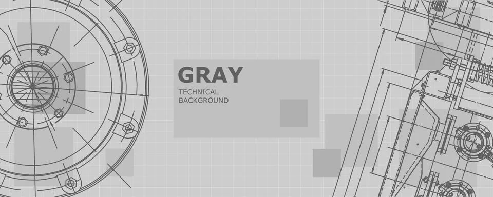 Mechanical engineering drawing. Engineering technological wallpaper Stock Illustration
