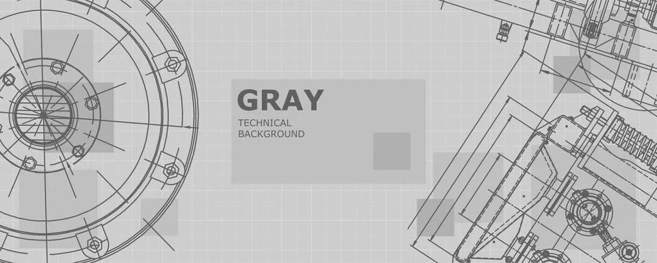 Mechanical engineering drawing. Engineering technological wallpaper Stock Illustration