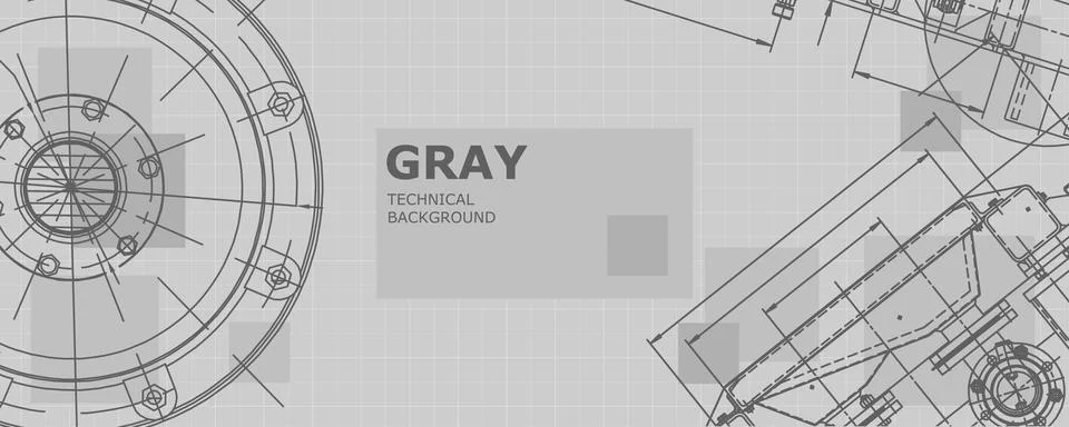 Mechanical engineering drawing. Engineering technological wallpaper Stock Illustration