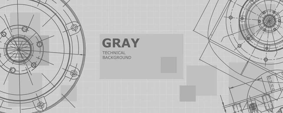 Mechanical engineering drawing. Engineering technological wallpaper Stock Illustration