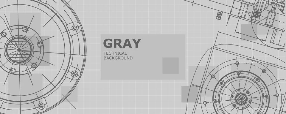 Mechanical engineering drawing. Engineering technological wallpaper Stock Illustration
