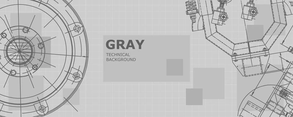 Mechanical engineering drawing. Engineering technological wallpaper Stock Illustration