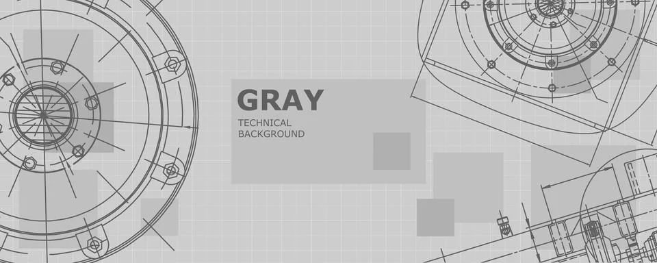 Mechanical engineering drawing. Engineering technological wallpaper Stock Illustration