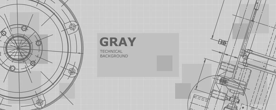 Mechanical engineering drawing. Engineering technological wallpaper Stock Illustration