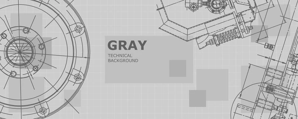 Mechanical engineering drawing. Engineering technological wallpaper Stock Illustration