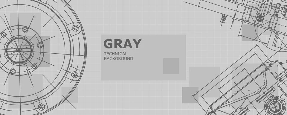 Mechanical engineering drawing. Engineering technological wallpaper Stock Illustration