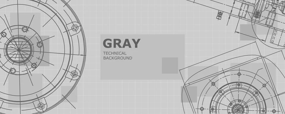 Mechanical engineering drawing. Engineering technological wallpaper Stock Illustration