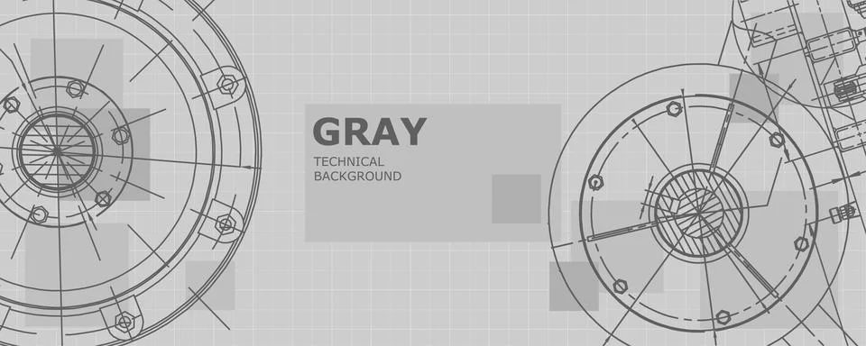 Mechanical engineering drawing. Engineering technological wallpaper Stock Illustration