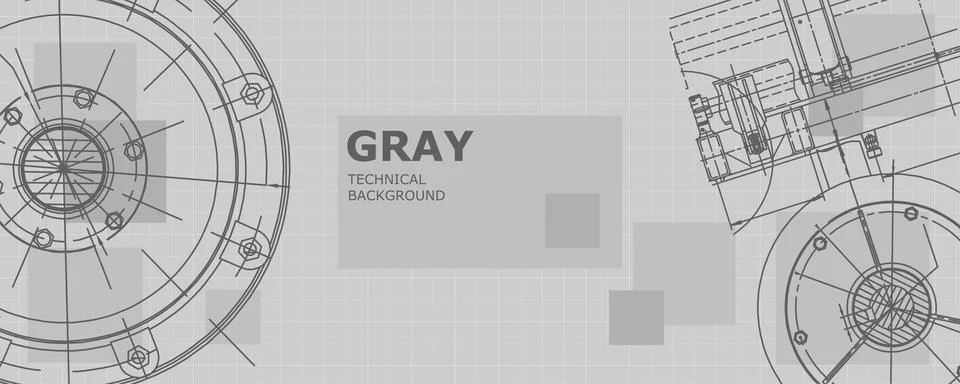 Mechanical engineering drawing. Engineering technological wallpaper Stock Illustration