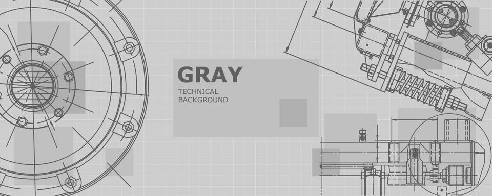 Mechanical engineering drawing. Engineering technological wallpaper Stock Illustration