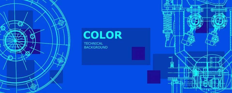 Mechanical engineering drawing. Engineering technological wallpaper Stock Illustration