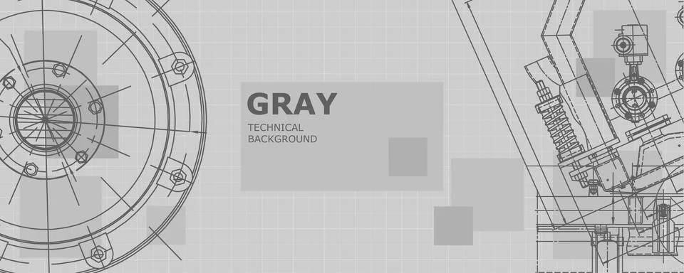 Mechanical engineering drawing. Engineering technological wallpaper Stock Illustration