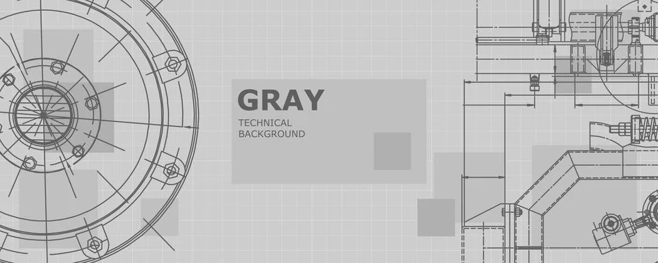 Mechanical engineering drawing. Engineering technological wallpaper Illustrazione stock