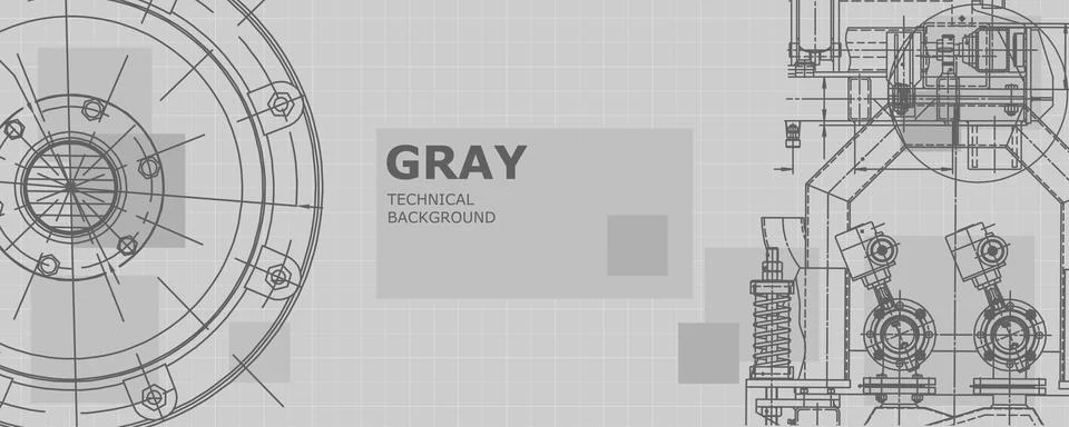 Mechanical engineering drawing. Engineering technological wallpaper Stock Illustration