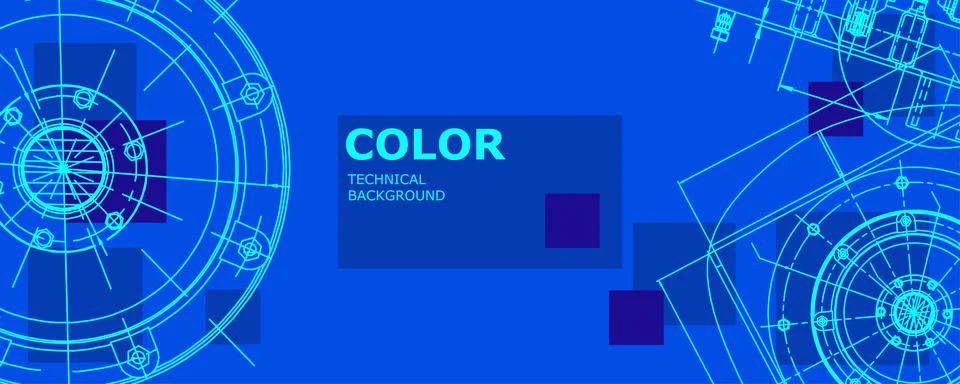 Mechanical engineering drawing. Engineering technological wallpaper Stock Illustration