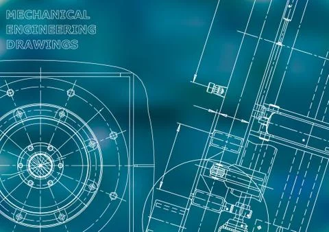 Mechanical engineering drawing Stock Illustration