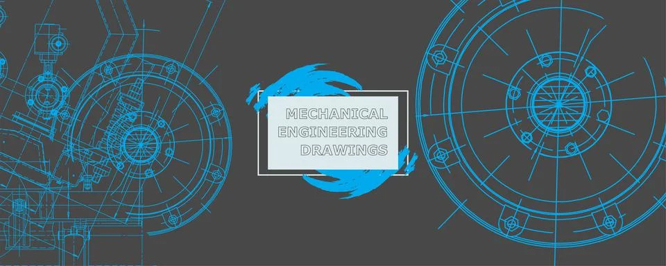 Mechanical engineering drawing Illustrazione stock