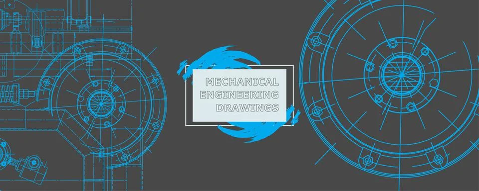 Mechanical engineering drawing Illustrazione stock