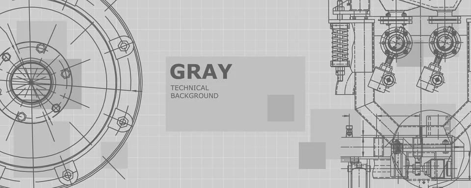 Mechanical engineering drawing Stock Illustration