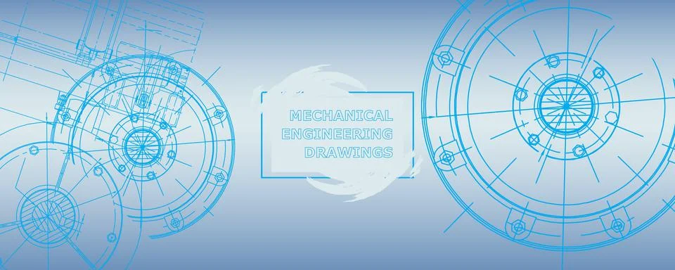 Mechanical engineering drawing Stock Illustration