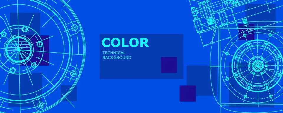 Mechanical engineering drawing Stock Illustration