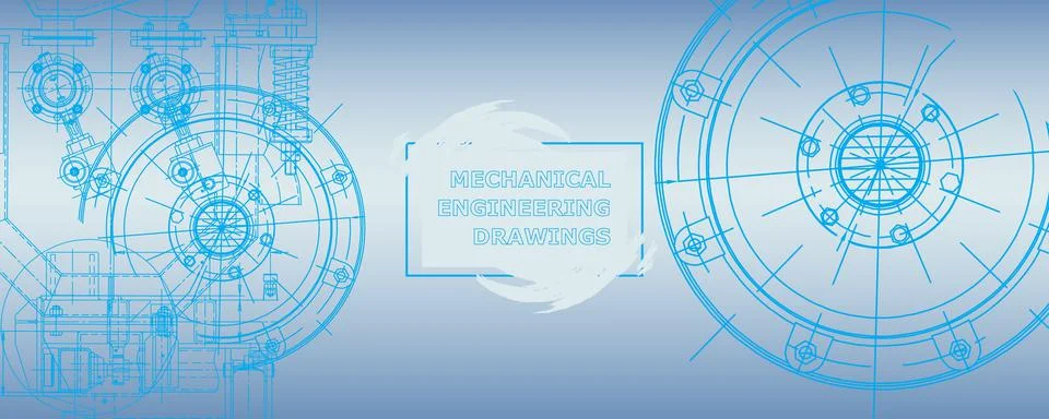 Mechanical engineering drawing Illustrazione stock