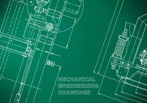 Mechanical engineering drawing. Technical illustration Stock Illustration