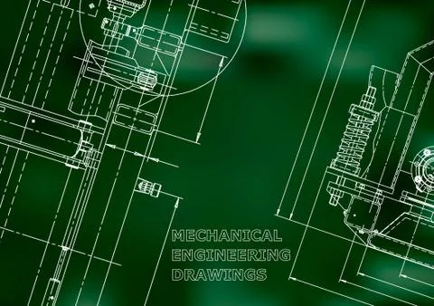 Mechanical engineering drawing. Technical illustration Stock Illustration