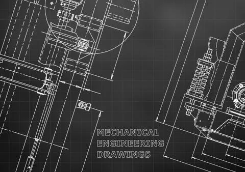 Mechanical engineering drawing. Technical illustration Stock Illustration