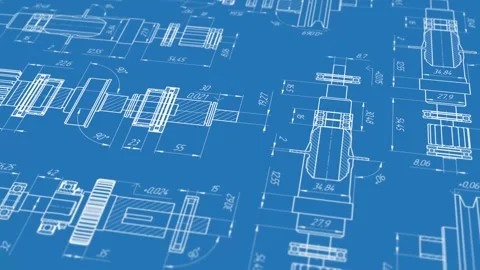 Mechanical Engineering drawing.Industry.Technical drawing background . Stock Footage 286858696
