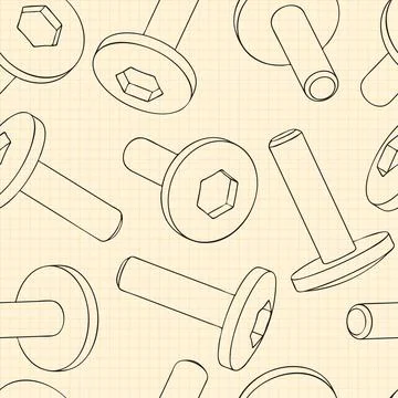 Mechanical engineering drawings on blue background. Cutter, assembly tool with Stock Illustration