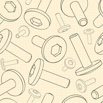 Mechanical engineering drawings on blue background. Cutter, assembly tool with Stock Illustration