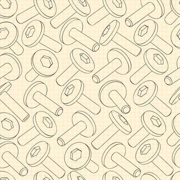 Mechanical engineering drawings on blue background. Cutter, assembly tool with Stock Illustration