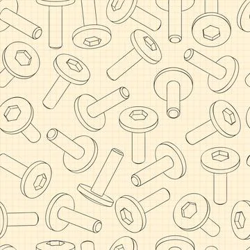 Mechanical engineering drawings on blue background. Cutter, assembly tool with Stock Illustration