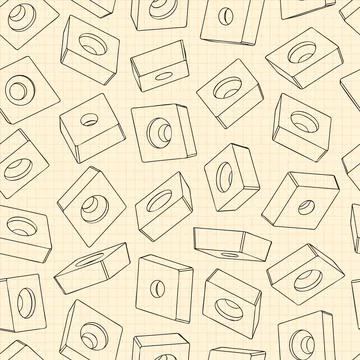 Mechanical engineering drawings on blue background. Cutter, assembly tool with Stock Illustration