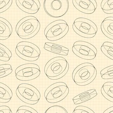 Mechanical engineering drawings on blue background. Cutter, assembly tool with Stock Illustration