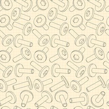 Mechanical engineering drawings on blue background. Cutter, assembly tool with Stock Illustration