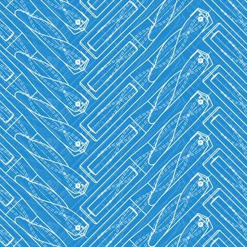 Mechanical engineering drawings on blue background. Drill tools, borer Stock Illustration