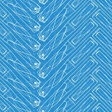 Mechanical engineering drawings on blue background. Drill tools, borer Stock Illustration