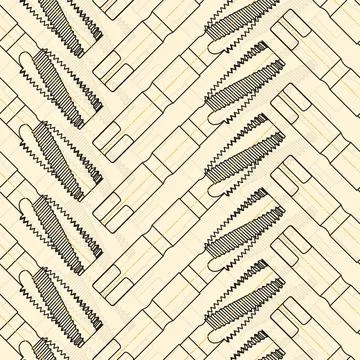 Mechanical engineering drawings on sepia background. Tap tools, borer. Technical Stock Illustration