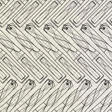Mechanical engineering drawings on sepia background. Drill tools, borer Stock Illustration