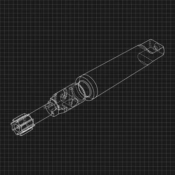 Mechanical engineering drawings. Tap tools, borer. Technical Design. Cover Stock Illustration