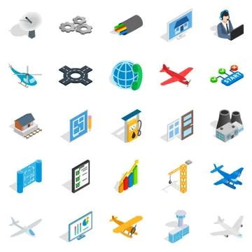 Mechanical engineering icons set, isometric style Illustrazione stock
