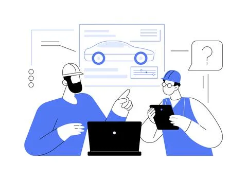 Mechanical engineering isolated cartoon vector illustrations. Ilustración de archivo
