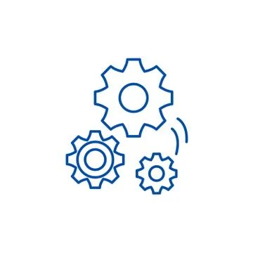 Mechanical engineering line icon concept. Mechanical engineering flat vector Stock Illustration